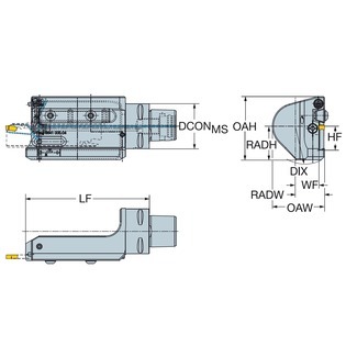 Adaptateur capto pour lame qd avec arrosage sandvik